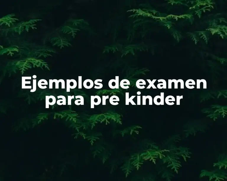 Ejemplos de examen para pre kinder