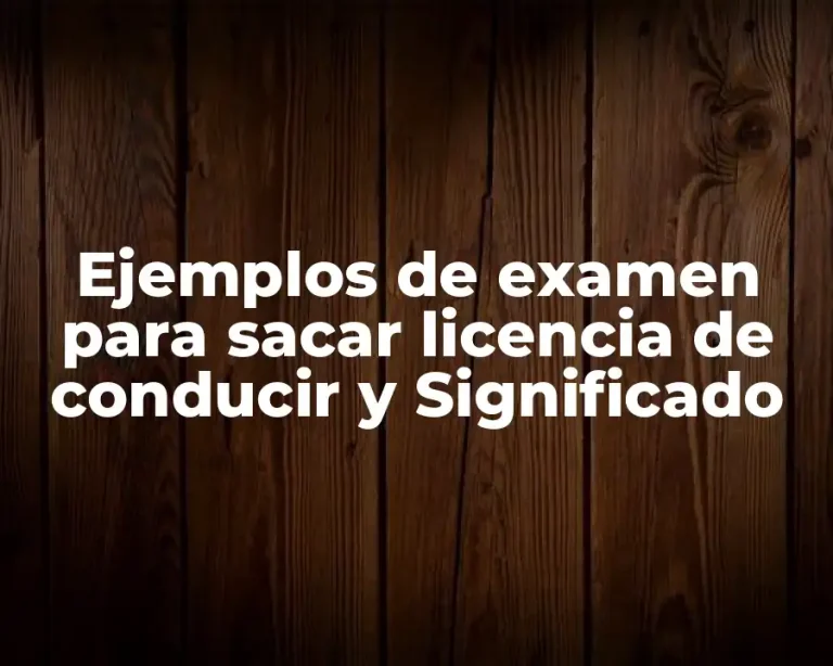 Ejemplos de examen para sacar licencia de conducir y Significado