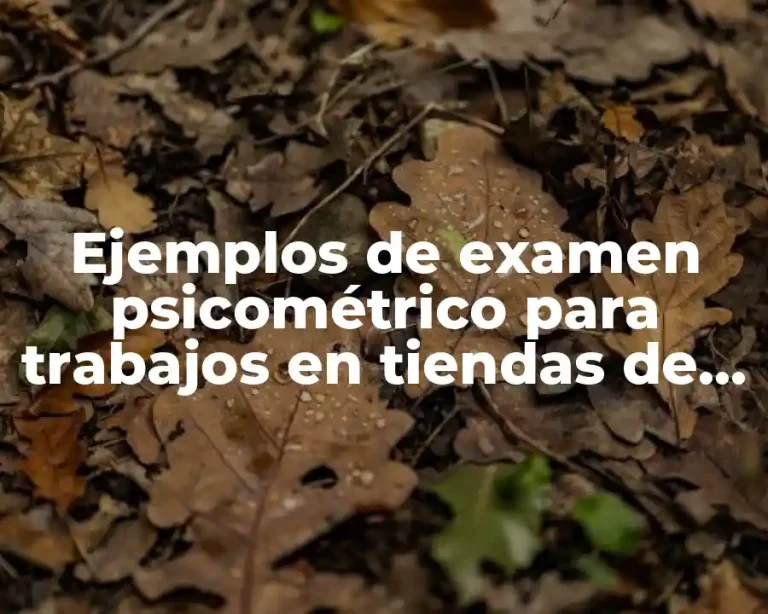 Ejemplos de examen psicométrico para trabajos en tiendas de departamentos