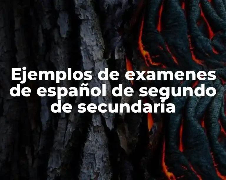 Ejemplos de examenes de español de segundo de secundaria