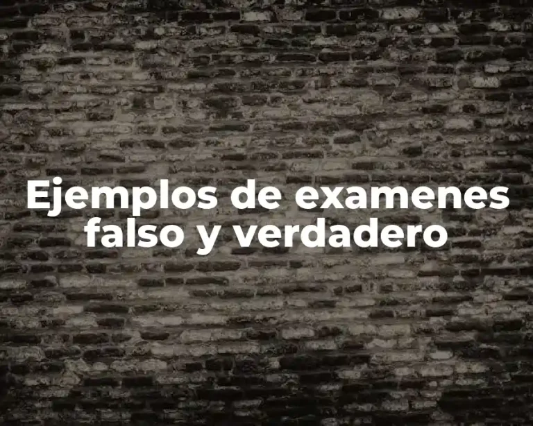 Ejemplos de examenes falso y verdadero