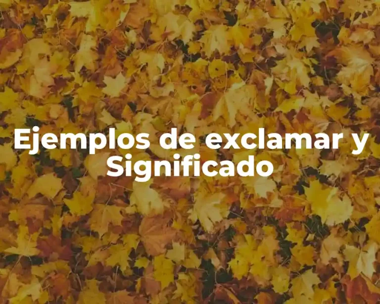 Ejemplos de exclamar y Significado