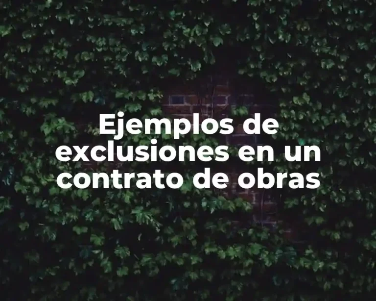 Ejemplos de exclusiones en un contrato de obras