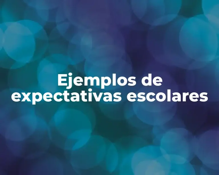 Ejemplos de expectativas escolares