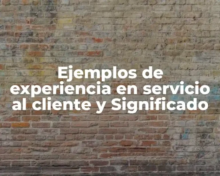 Ejemplos de experiencia en servicio al cliente y Significado