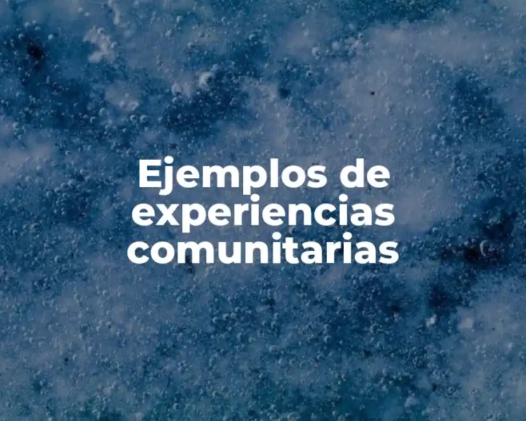 Ejemplos de experiencias comunitarias