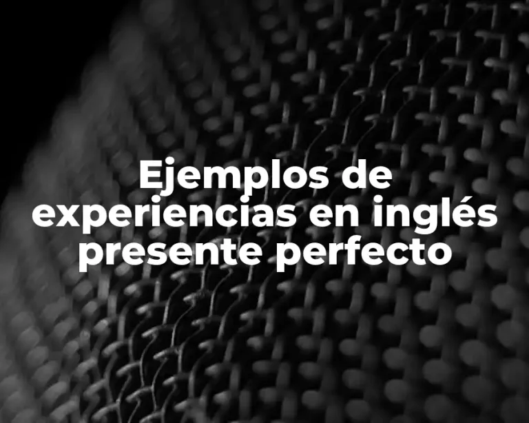 Ejemplos de experiencias en inglés presente perfecto