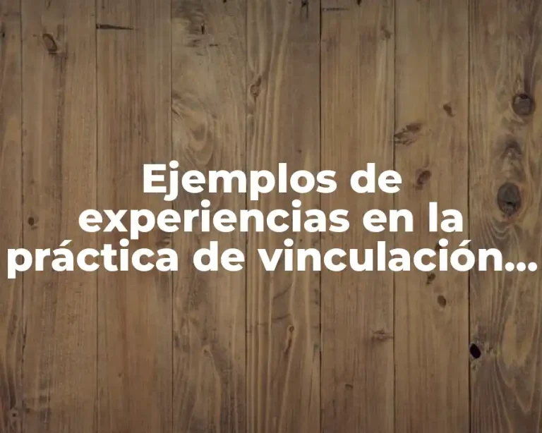 Ejemplos de experiencias en la práctica de vinculación comunitaria