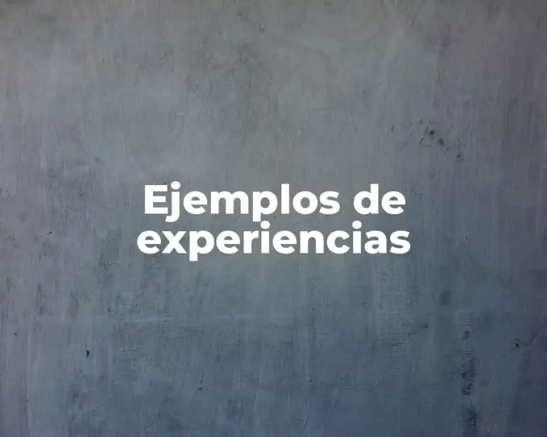 Ejemplos de experiencias