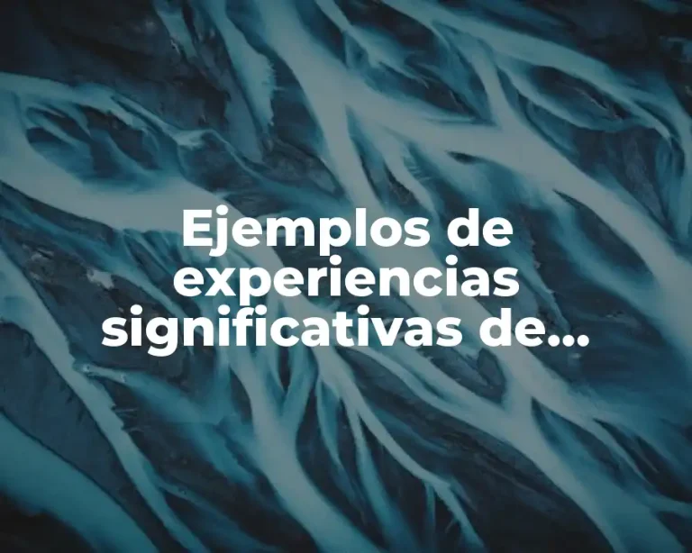 Ejemplos de experiencias significativas de aprendizaje