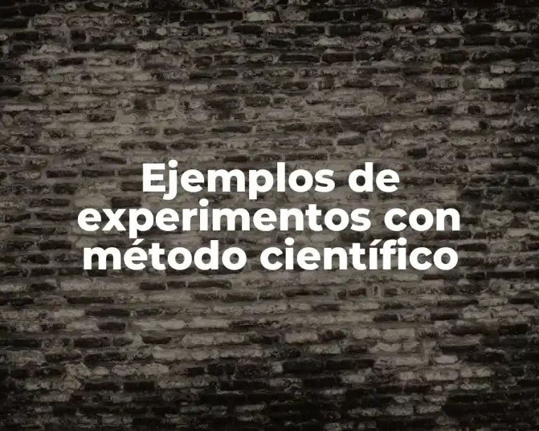 Ejemplos de experimentos con método científico