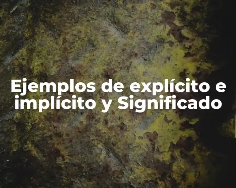 Ejemplos de explícito e implícito y Significado