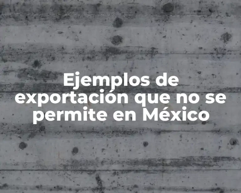 Ejemplos de exportación que no se permite en México