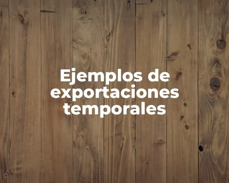Ejemplos de exportaciones temporales
