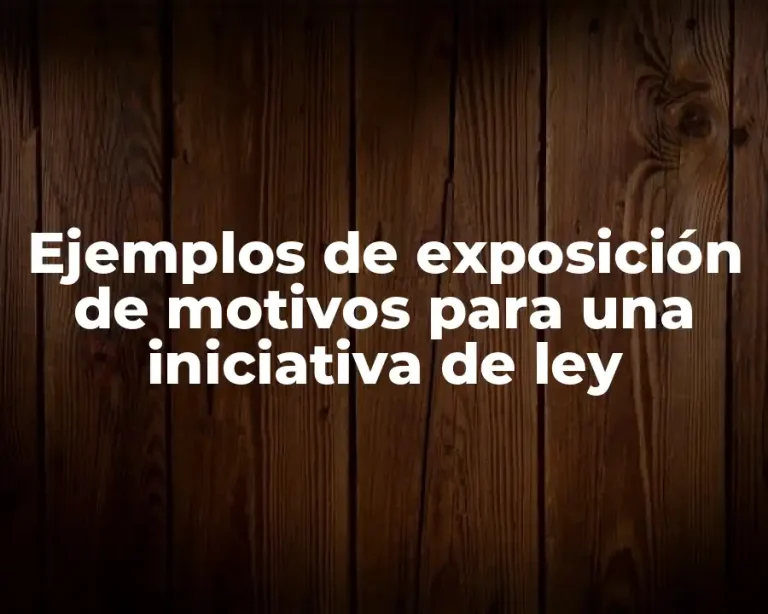 Ejemplos de exposición de motivos para una iniciativa de ley
