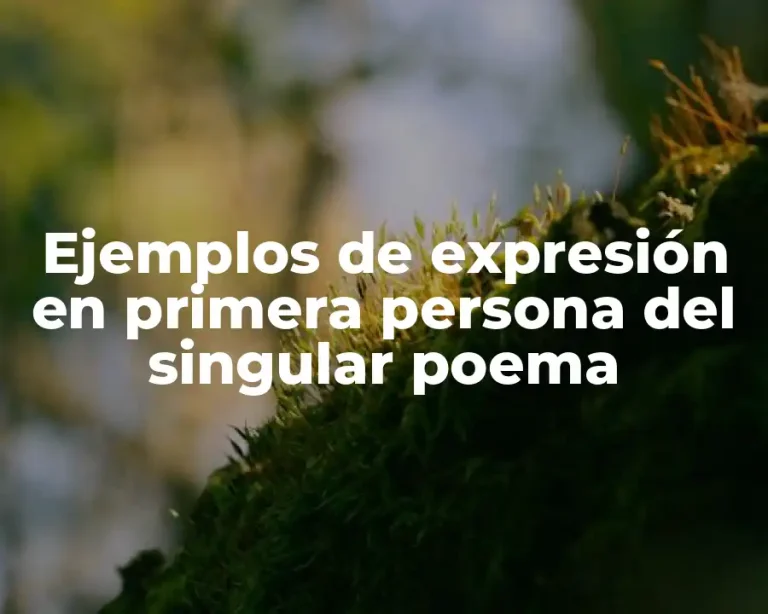Ejemplos de expresión en primera persona del singular poema
