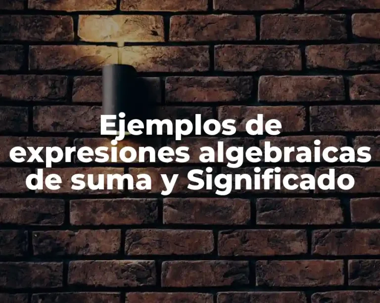 Ejemplos de expresiones algebraicas de suma y Significado