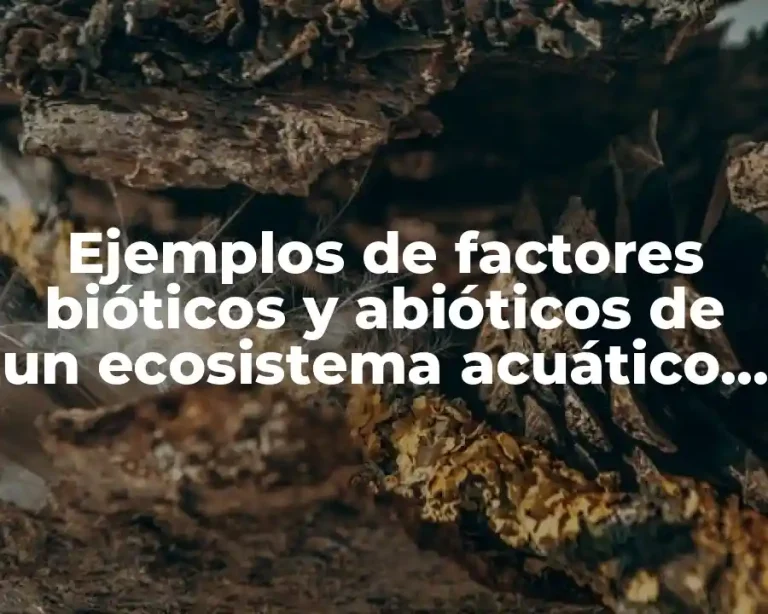Ejemplos de factores bióticos y abióticos de un ecosistema acuático y Significado