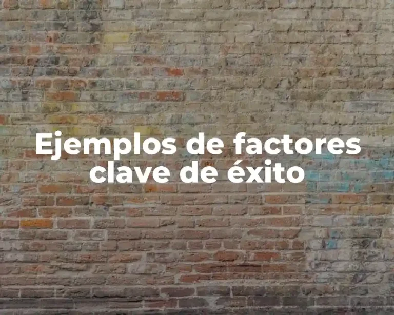 Ejemplos de factores clave de éxito