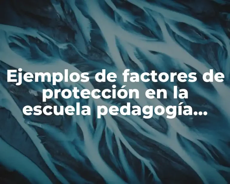Ejemplos de factores de protección en la escuela pedagogía emergencia y Significado