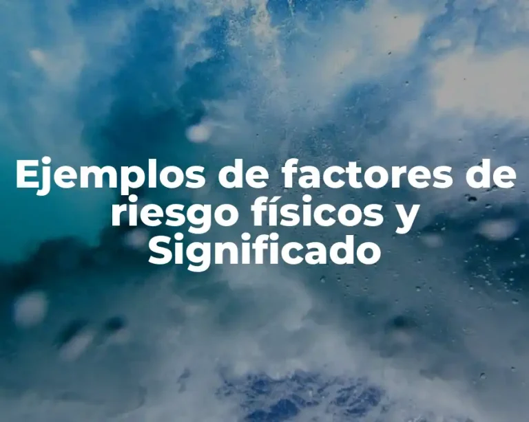 Ejemplos de factores de riesgo físicos y Significado