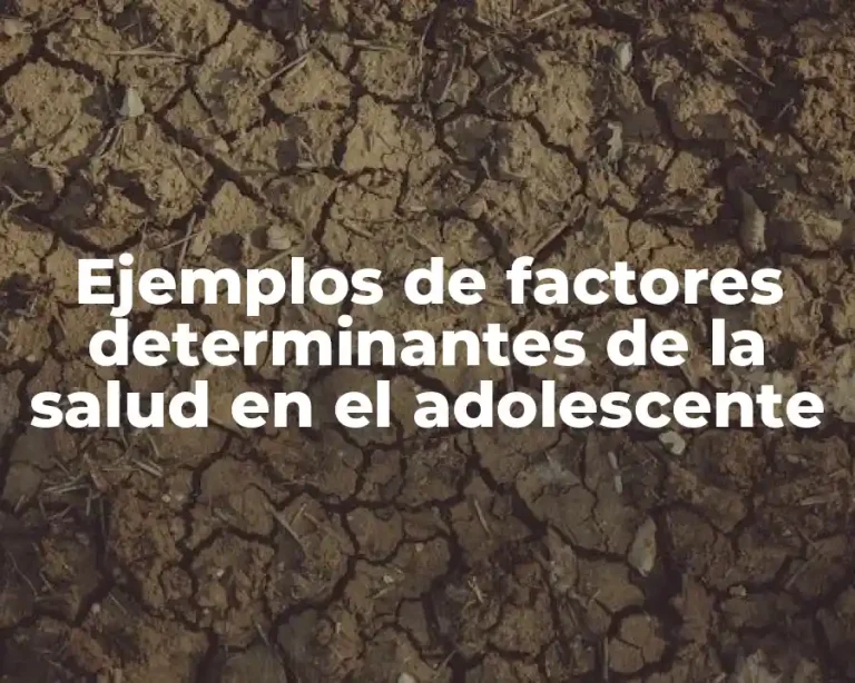 Ejemplos de factores determinantes de la salud en el adolescente