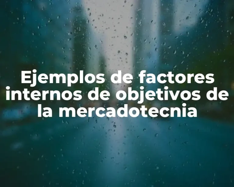 Ejemplos de factores internos de objetivos de la mercadotecnia