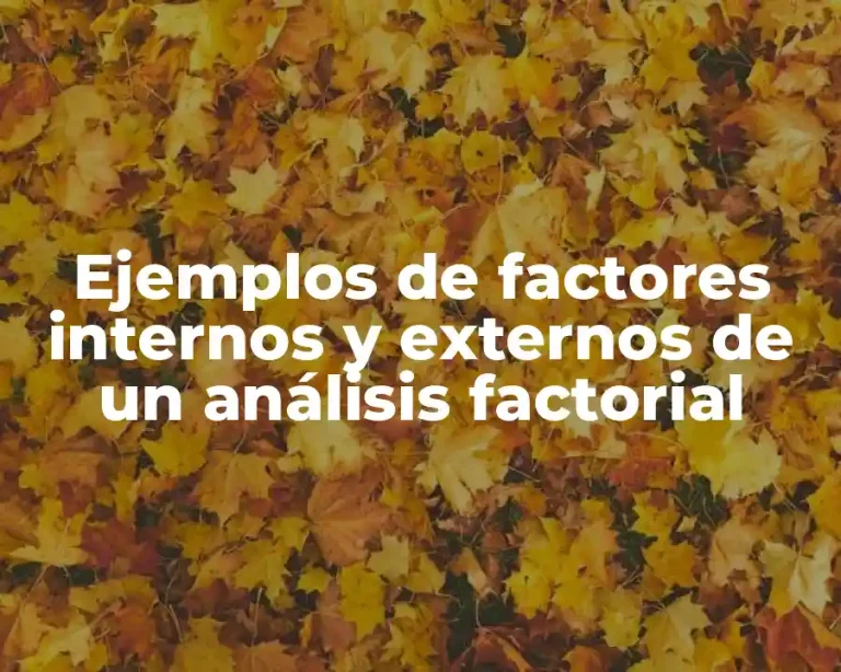 Ejemplos de factores internos y externos de un análisis factorial
