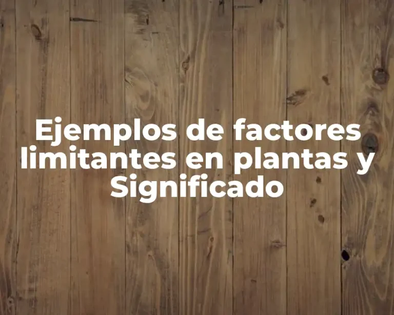 Ejemplos de factores limitantes en plantas y Significado
