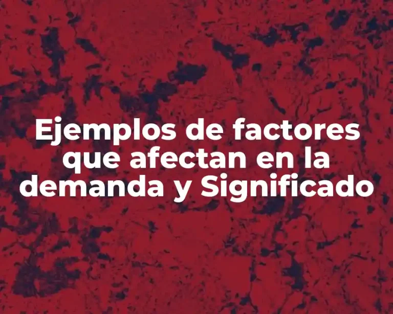 Ejemplos de factores que afectan en la demanda y Significado