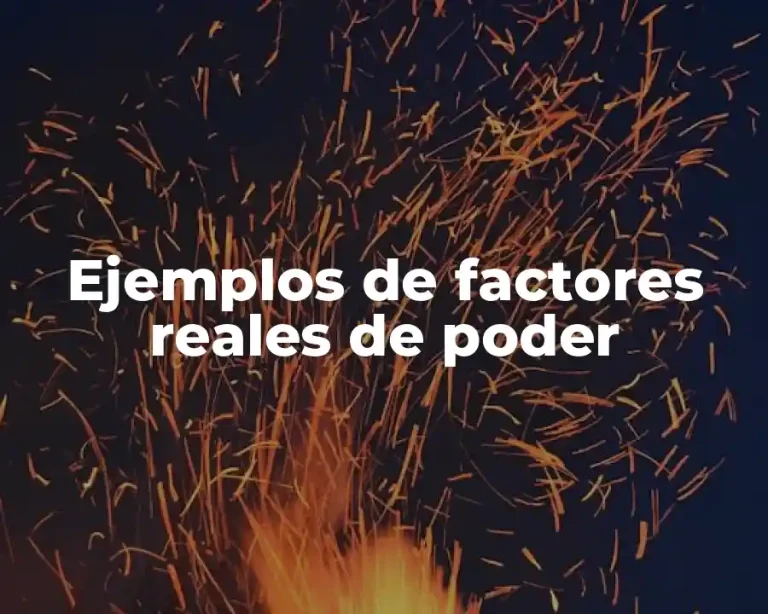 Ejemplos de factores reales de poder