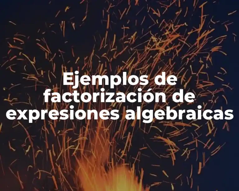 Ejemplos de factorización de expresiones algebraicas
