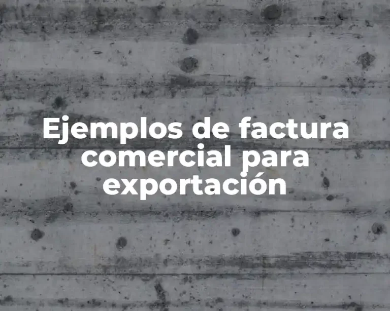 Ejemplos de factura comercial para exportación