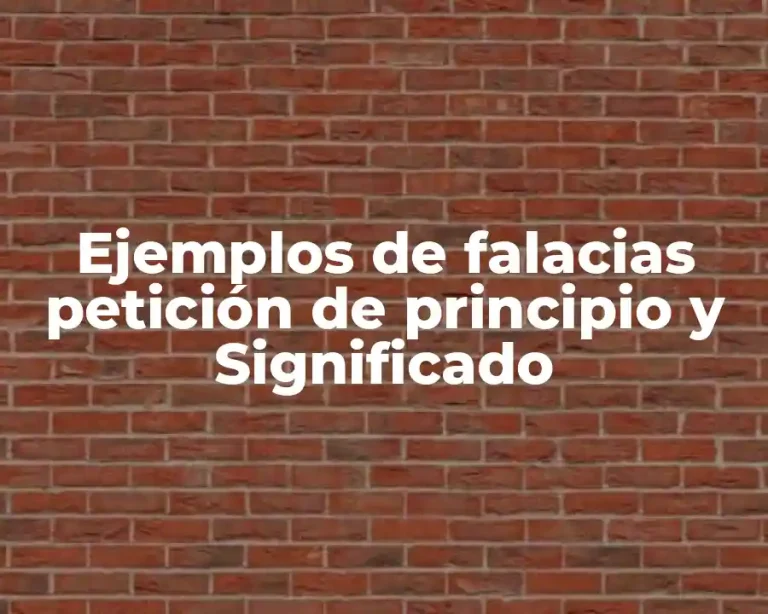 Ejemplos de falacias petición de principio y Significado