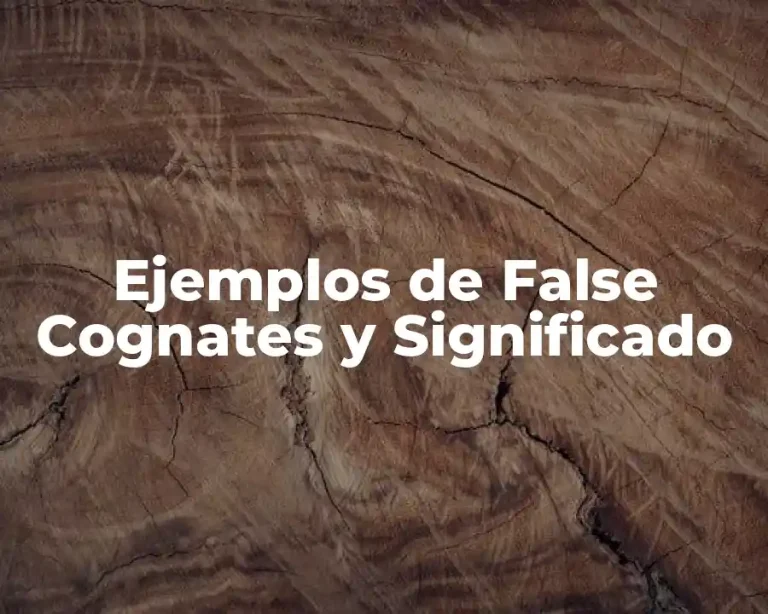 Ejemplos de False Cognates y Significado
