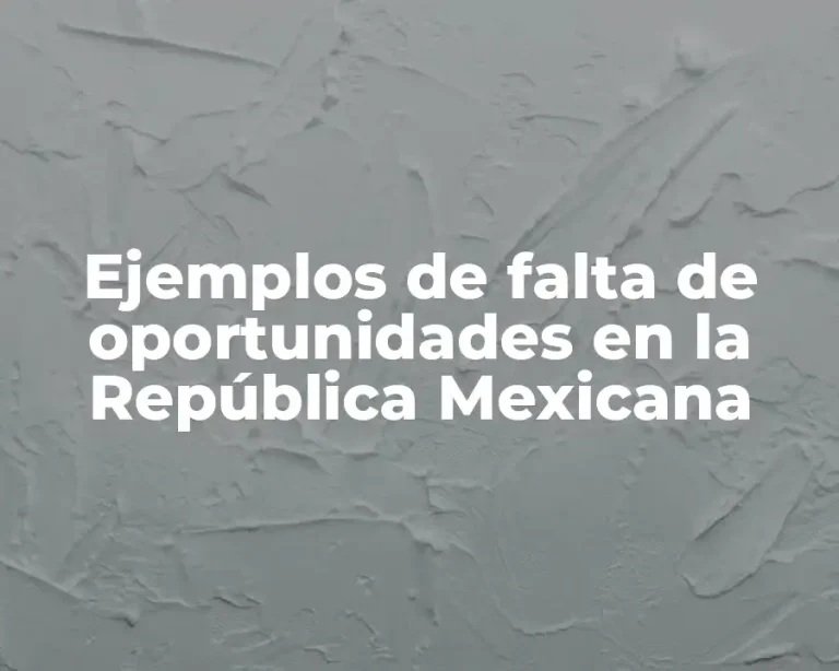 Ejemplos de falta de oportunidades en la República Mexicana