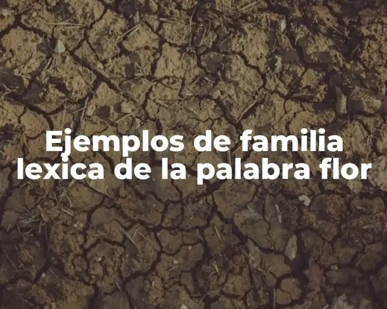 Ejemplos de familia lexica de la palabra flor