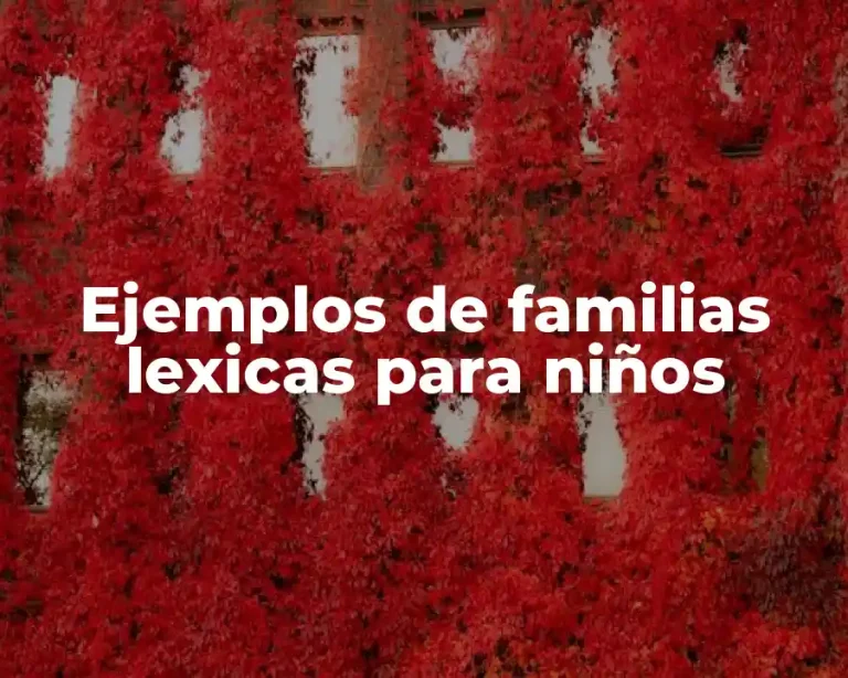 Ejemplos de familias lexicas para niños