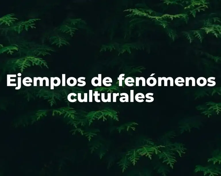 Ejemplos de fenómenos culturales