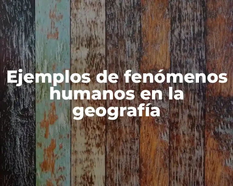 Ejemplos de fenómenos humanos en la geografía