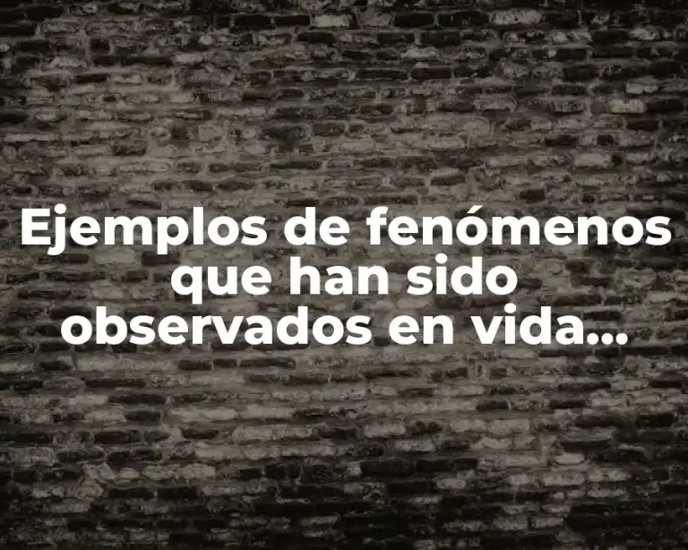 Ejemplos de fenómenos que han sido observados en vida cotidiana