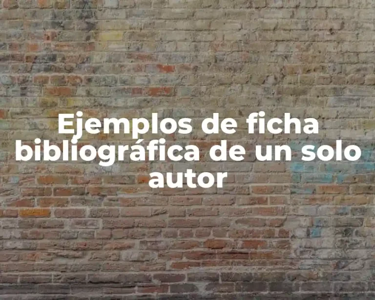 Ejemplos de ficha bibliográfica de un solo autor