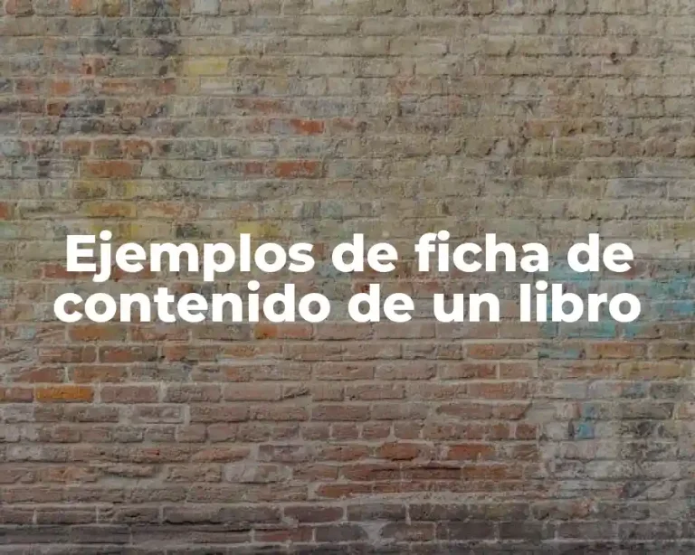 Ejemplos de ficha de contenido de un libro