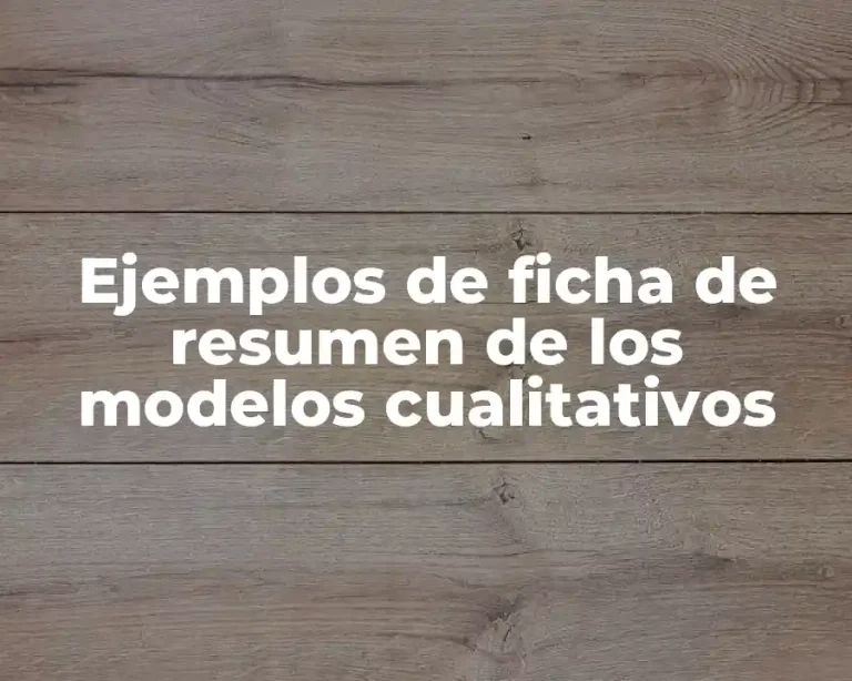 Ejemplos de ficha de resumen de los modelos cualitativos