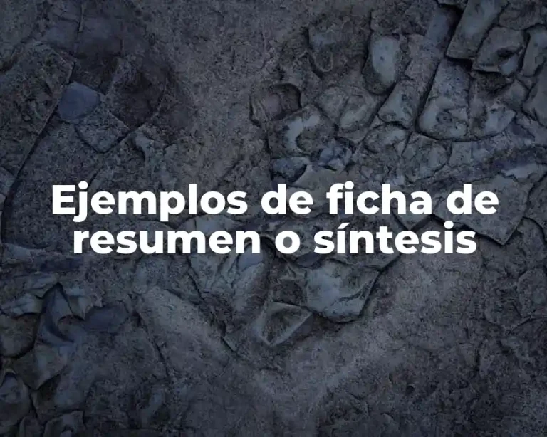 Ejemplos de ficha de resumen o síntesis