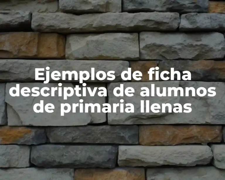 Ejemplos de ficha descriptiva de alumnos de primaria llenas
