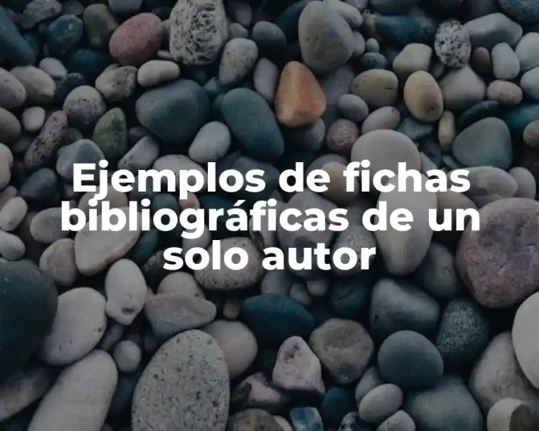 Ejemplos de fichas bibliográficas de un solo autor