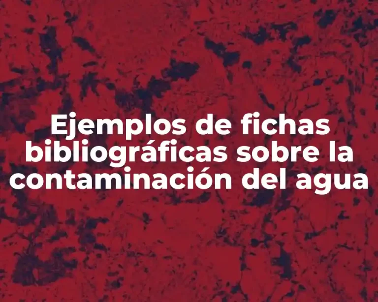 Ejemplos de fichas bibliográficas sobre la contaminación del agua