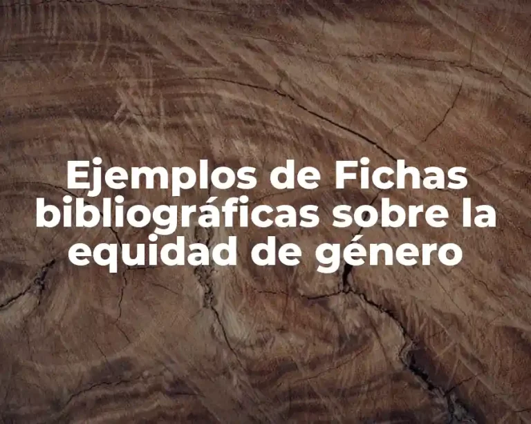 Ejemplos de Fichas bibliográficas sobre la equidad de género