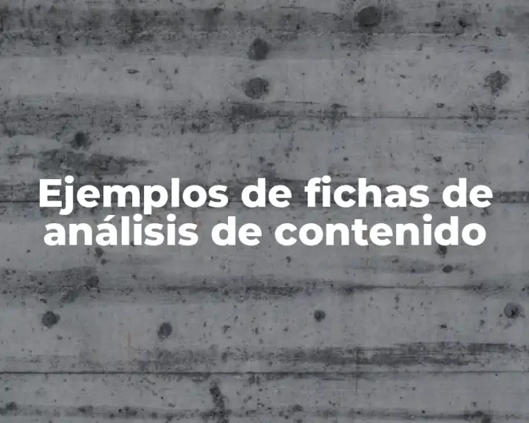 Ejemplos de fichas de análisis de contenido